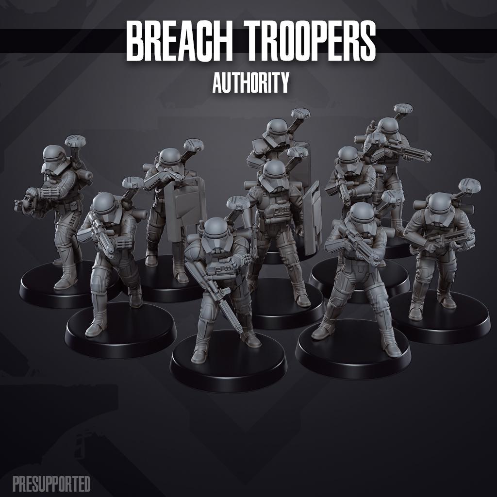 Imperial Authority Breach Troopers(10) for Star Wars Legion proxies, Grimdark Future scale games 35mm