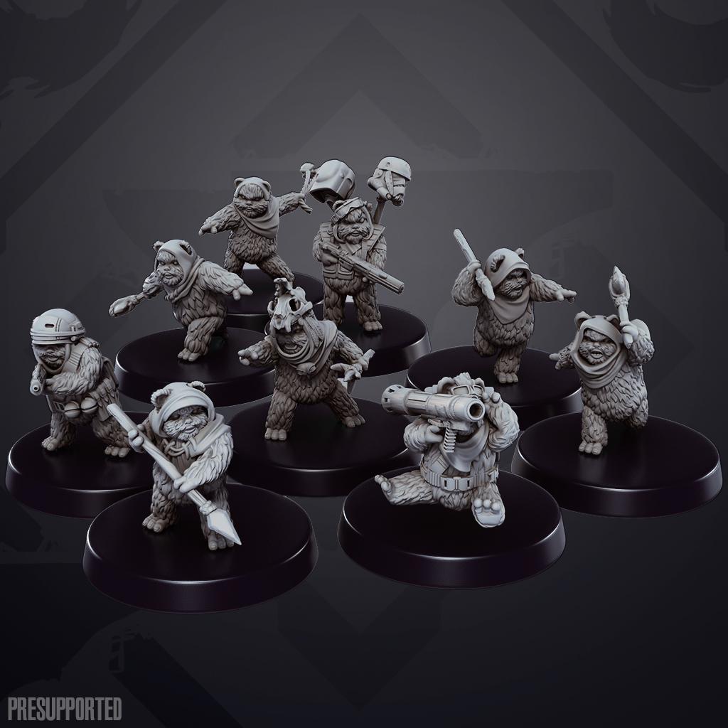 Rebel Feral Ruxpins bear Team: 35mm Miniatures (9) Star Wars Legion Proxy