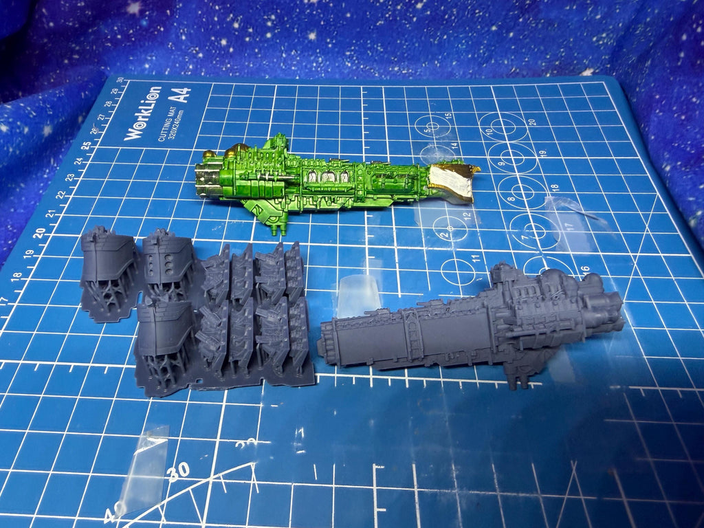 Goth Human Empire Sol Pattern BattleCruiser Kit for Onepagerules Warfleets