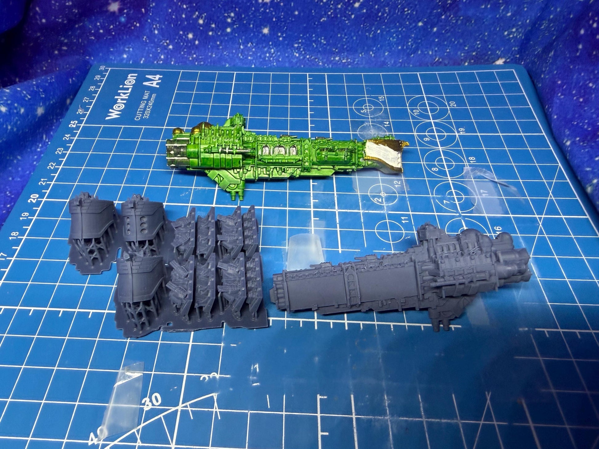 Goth Human Empire Sol Pattern BattleCruiser Kit for Onepagerules Warfleets