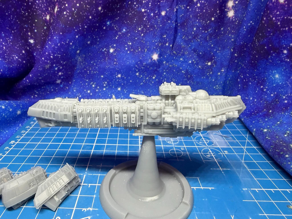 Goth Traitor Grand Cruiser Sol Pattern Battleship Kit for Onepagerules Warfleets