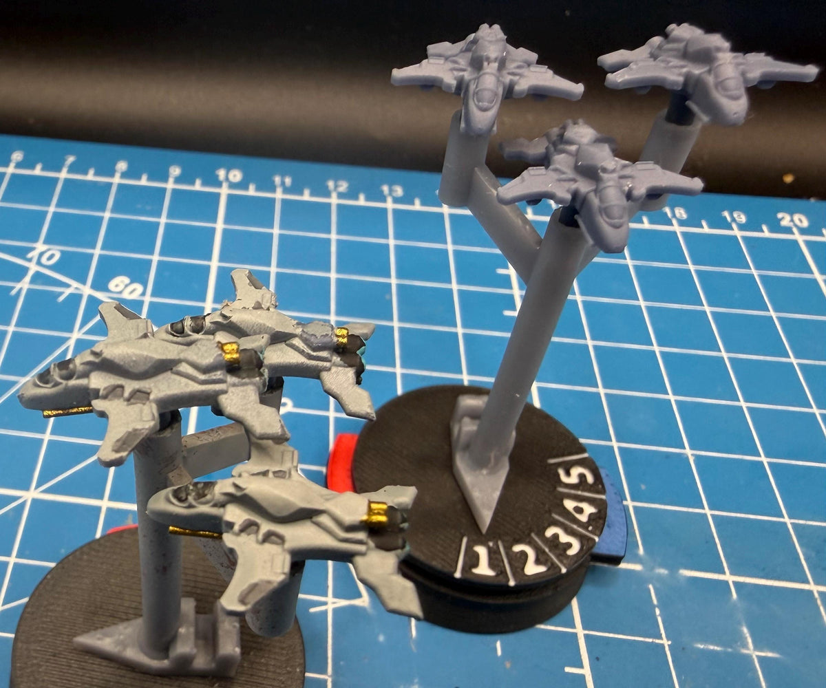 UNSC F41 Broadsword Fighter Squadron(6): Halo Armada Miniatures (22mm)