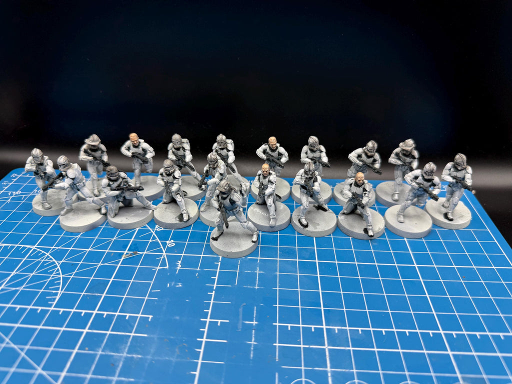 Republic Union Clones Phase 2 (19) for Star Wars Legion proxies, Grimdark Future scale games 35mm