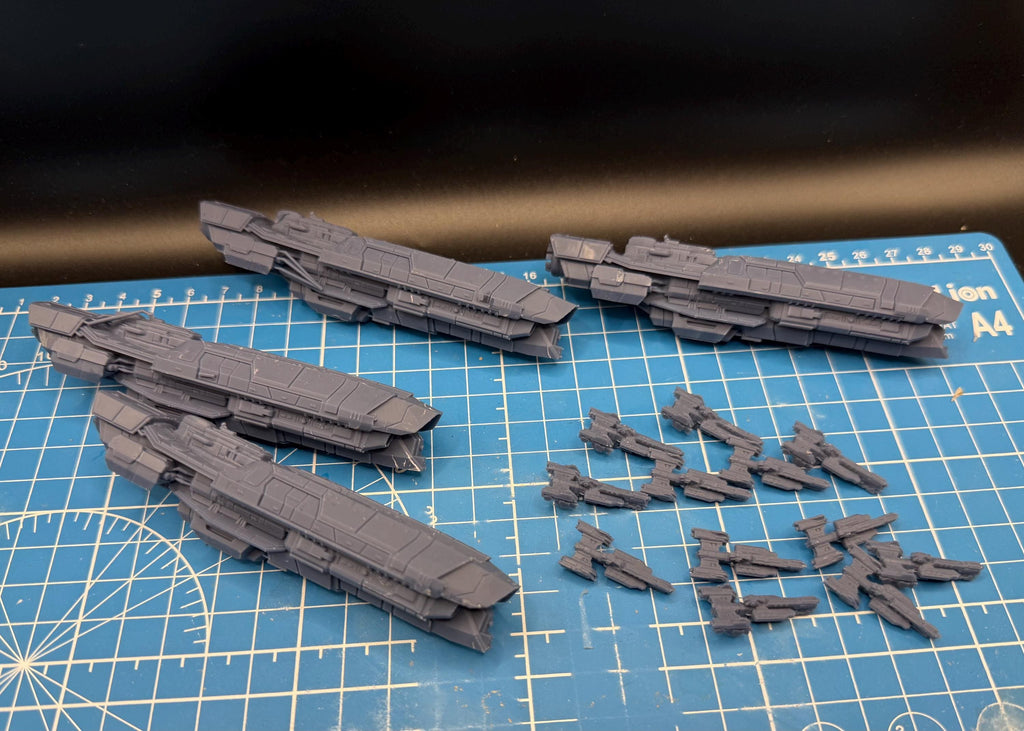 Halo Fleet Battles Proxy UNSC Orion Assault Cruiser Upgrade set for epic scale space games