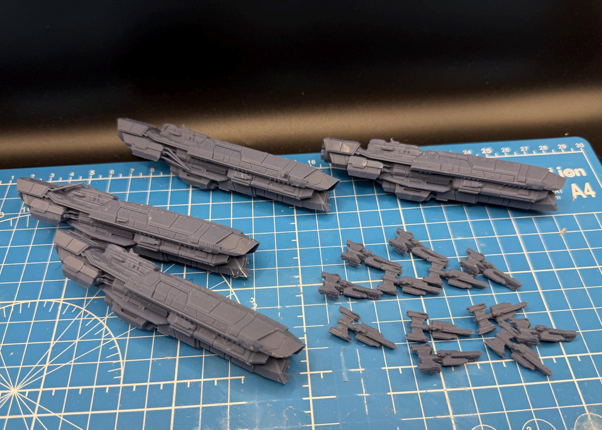 Halo Fleet Battles Proxy UNSC Orion Assault Cruiser Upgrade set for epic scale space games