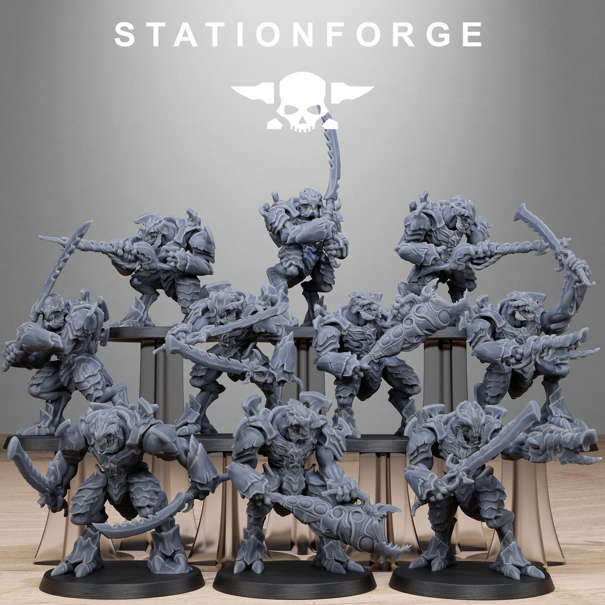 Xenarid Warriors Infantry Squad pack from StationForge 32mm scale (10 Pack)