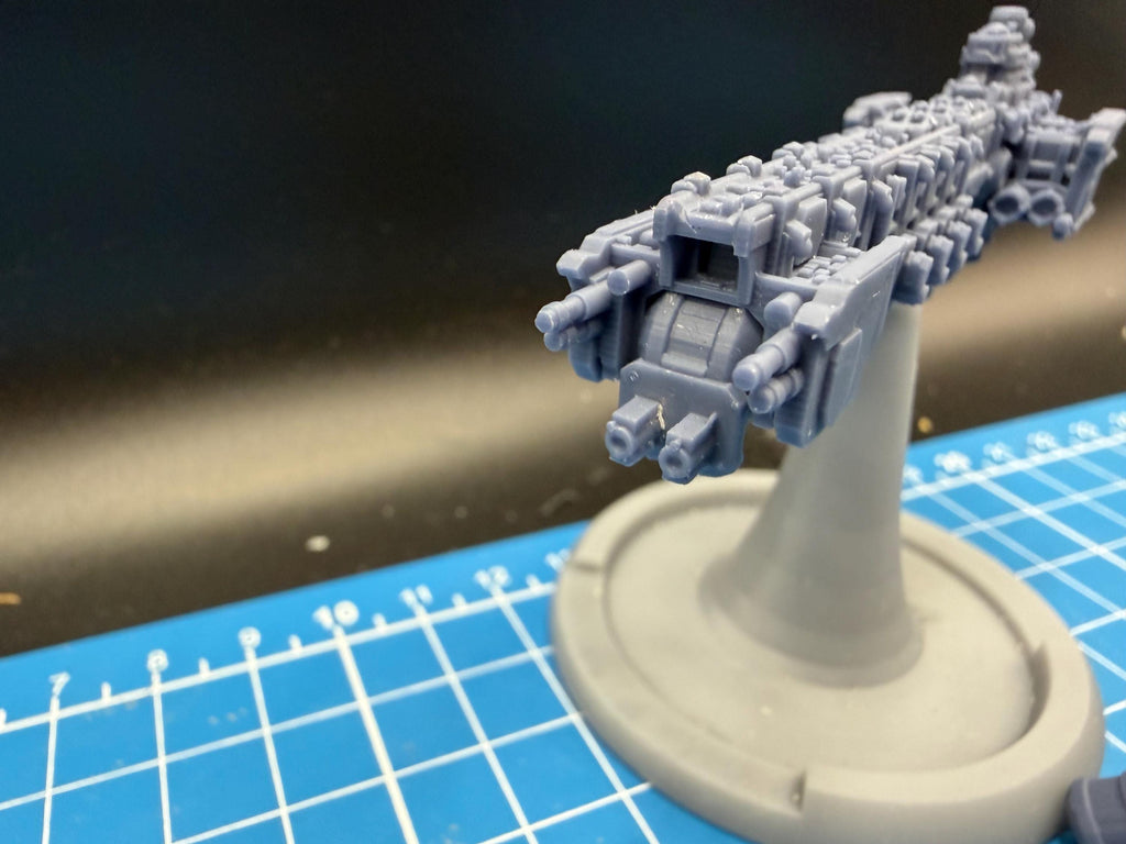 Goth Human Empire Sol Pattern Space Knight Assault Cruiser Kit for Onepagerules Warfleets