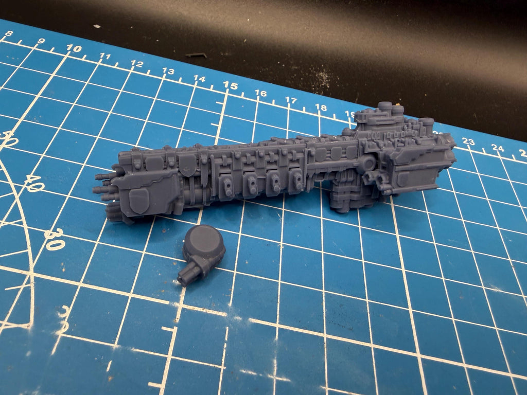 Goth Human Empire Sol Pattern Space Knight Assault Cruiser Kit for Onepagerules Warfleets