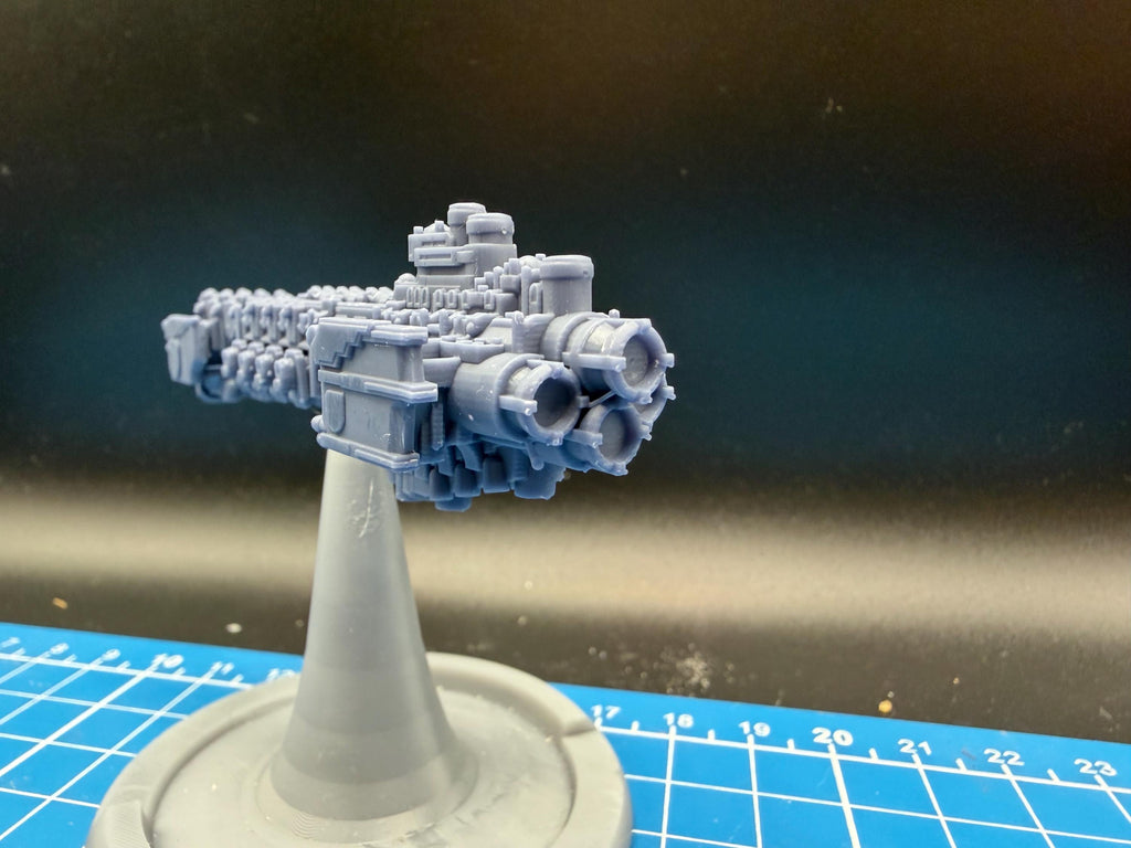 Goth Human Empire Sol Pattern Space Knight Assault Cruiser Kit for Onepagerules Warfleets