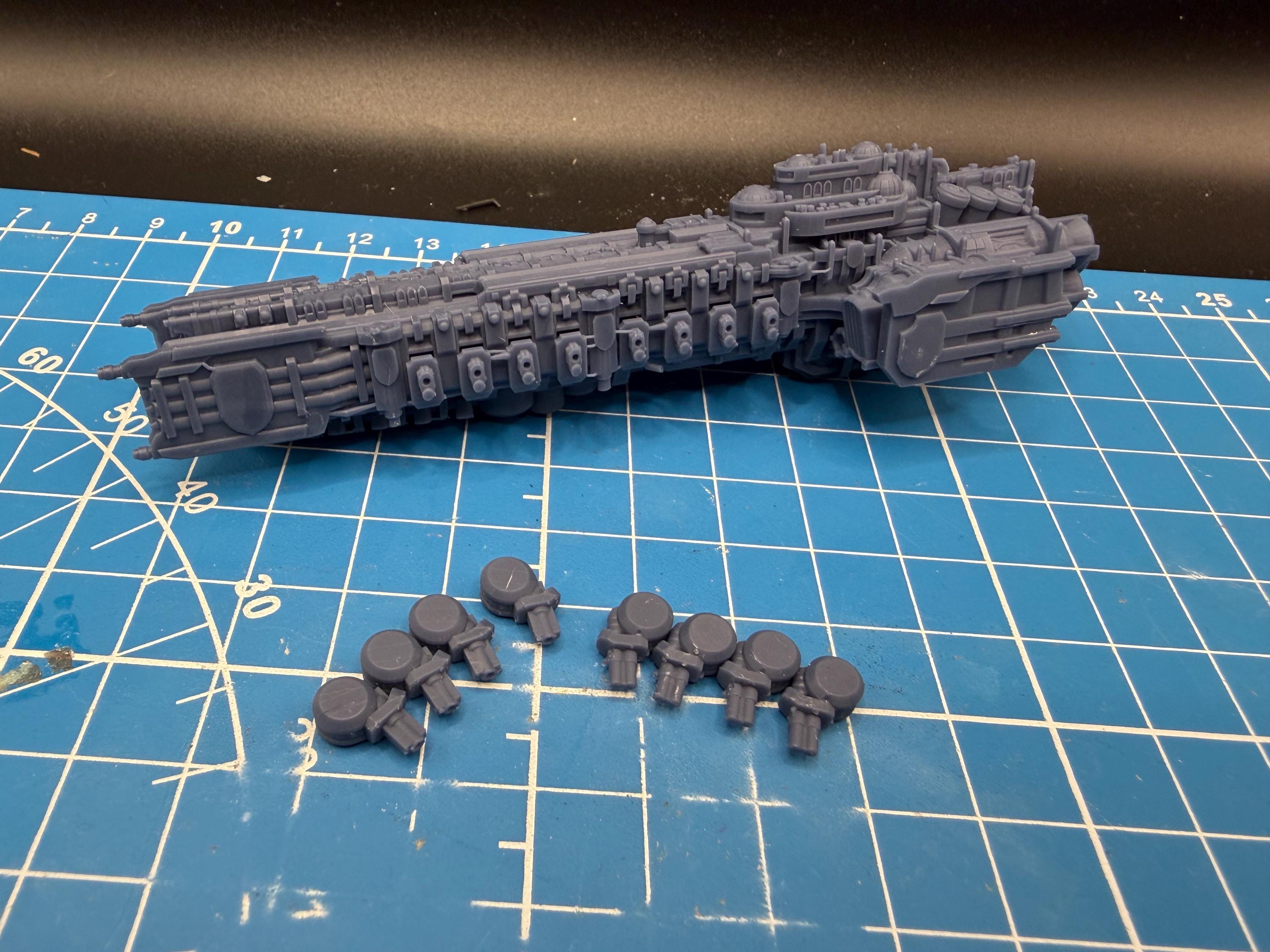 Goth Human Empire Sol Pattern Space Knight Battle Carrier Kit for Onepagerules Warfleets