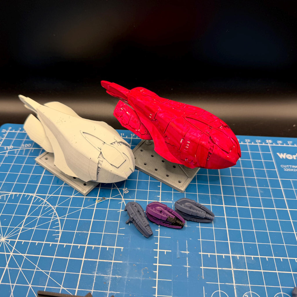 Halo Fleet Battles Proxy Covenant Carrack Merchant Cruiser Upgrade set for epic scale space games
