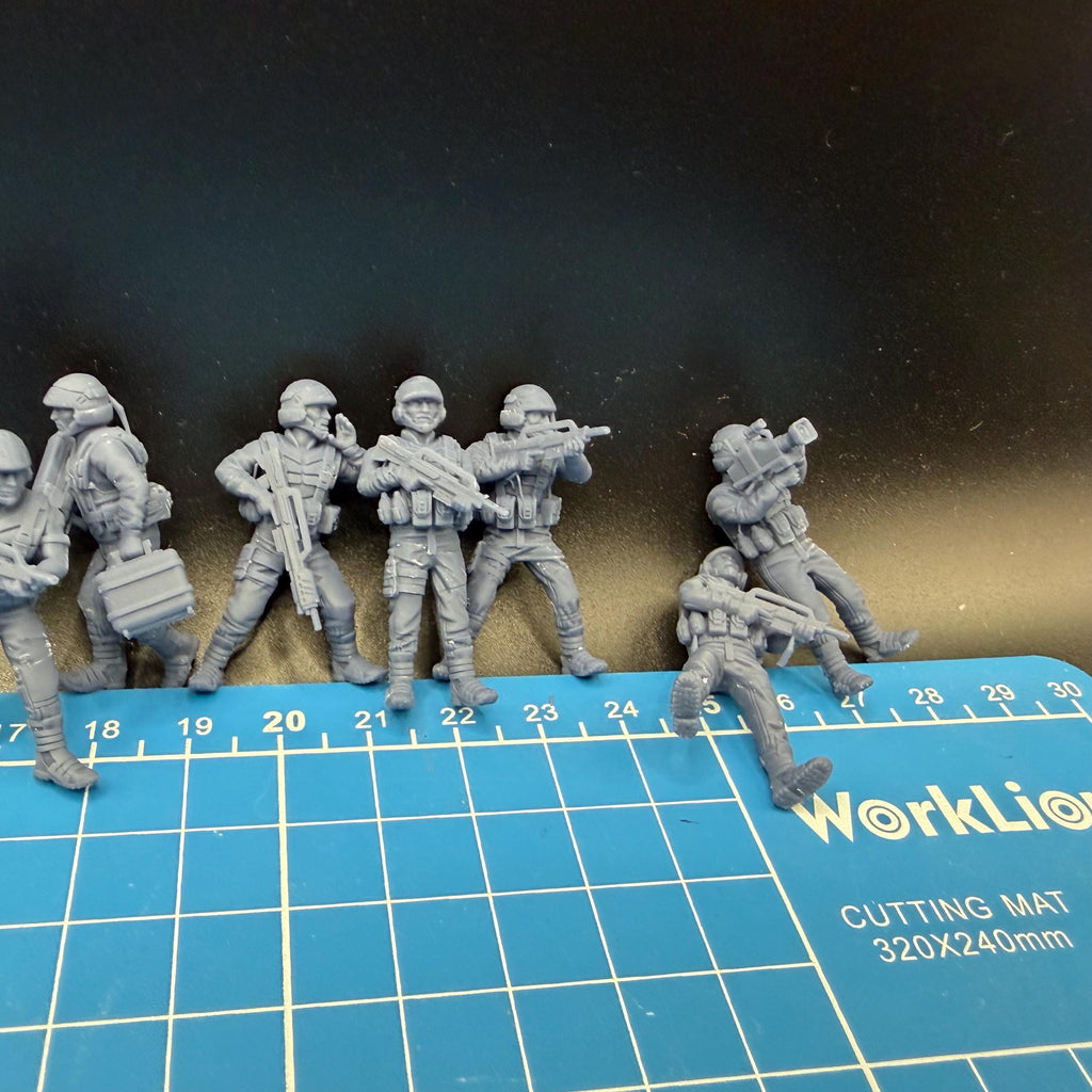 Earth Mobile Infantry set (18) for Star Wars Legion proxies, Grimdark Future scale games 35mm