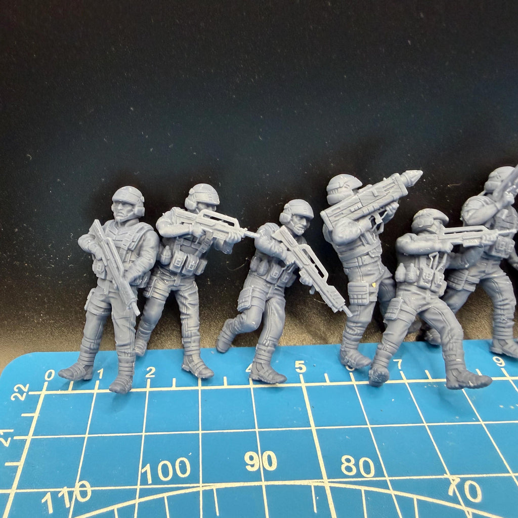 Earth Mobile Infantry set (18) for Star Wars Legion proxies, Grimdark Future scale games 35mm