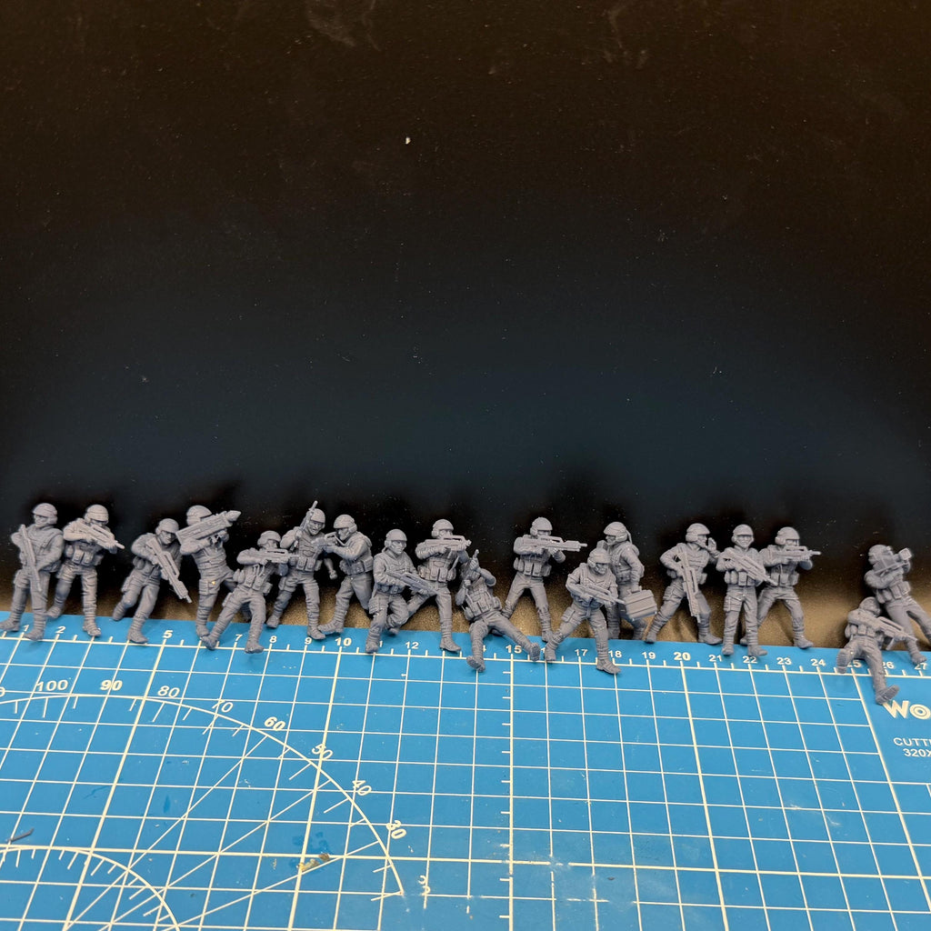 Earth Mobile Infantry set (18) for Star Wars Legion proxies, Grimdark Future scale games 35mm