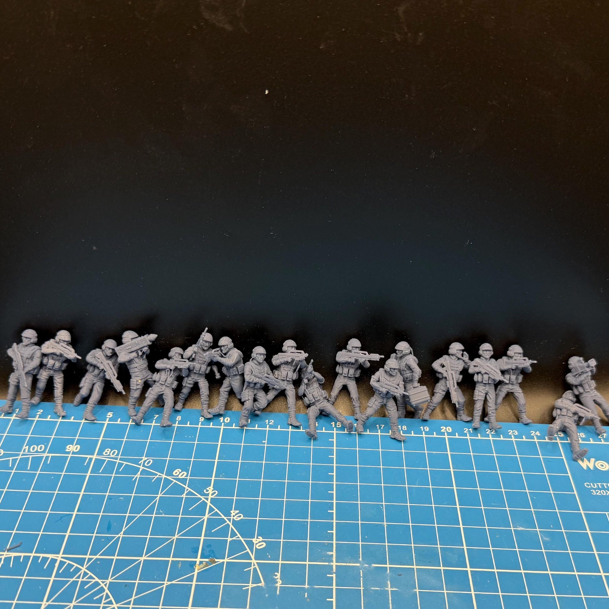 Earth Mobile Infantry set (18) for Star Wars Legion proxies, Grimdark Future scale games 35mm