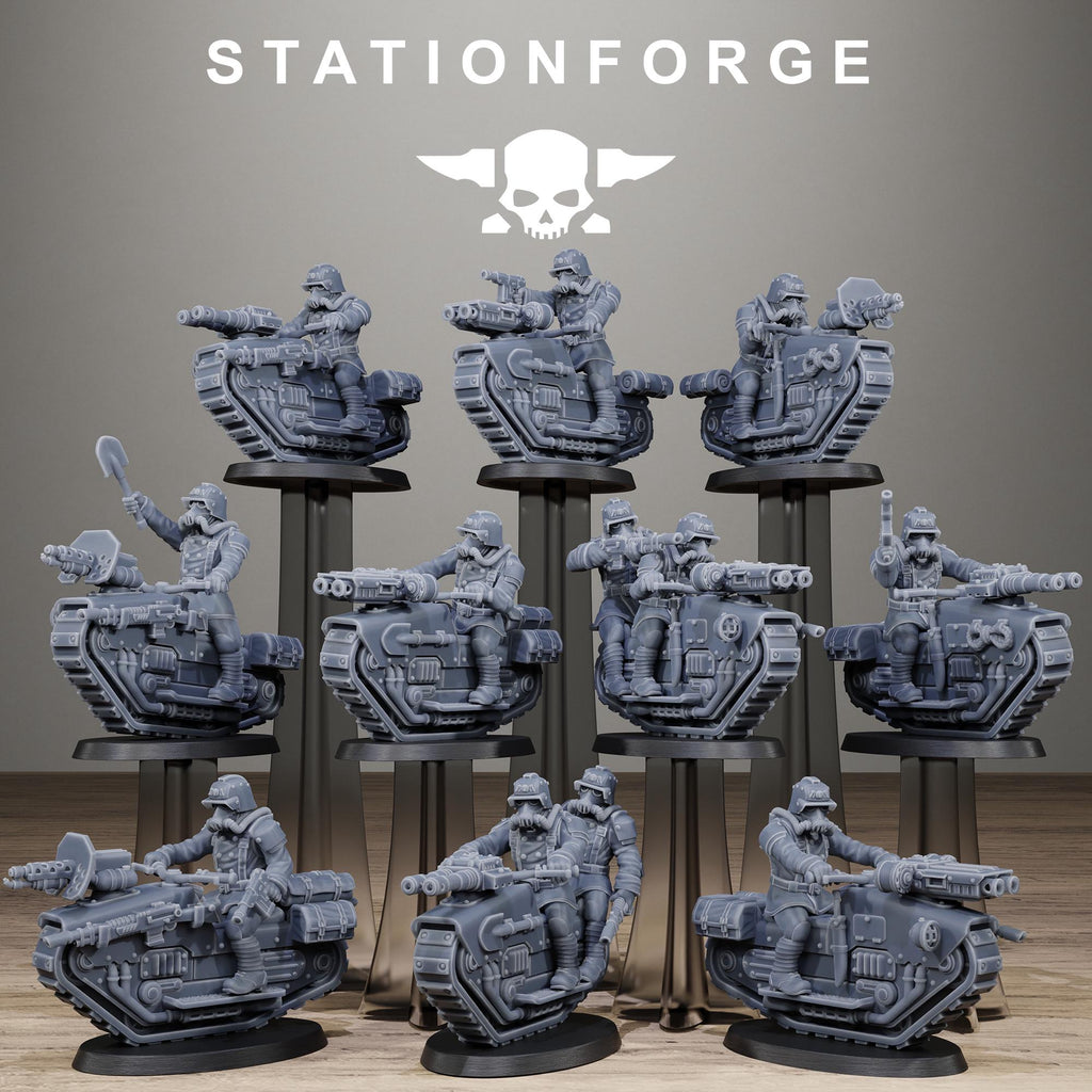 Grimguard War Treader Bike squad 32mm scale for Grimdark Future or other miniatures games