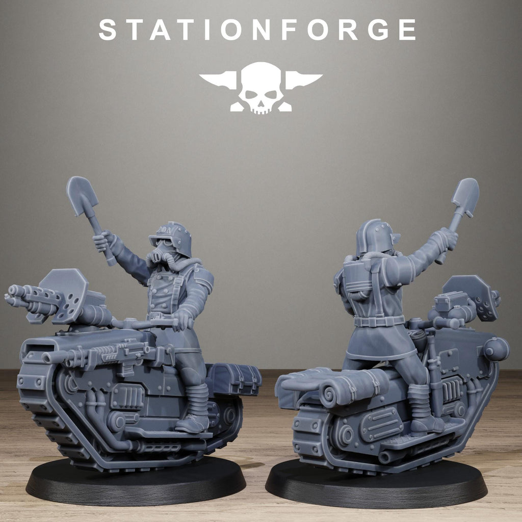 Grimguard War Treader Bike squad 32mm scale for Grimdark Future or other miniatures games