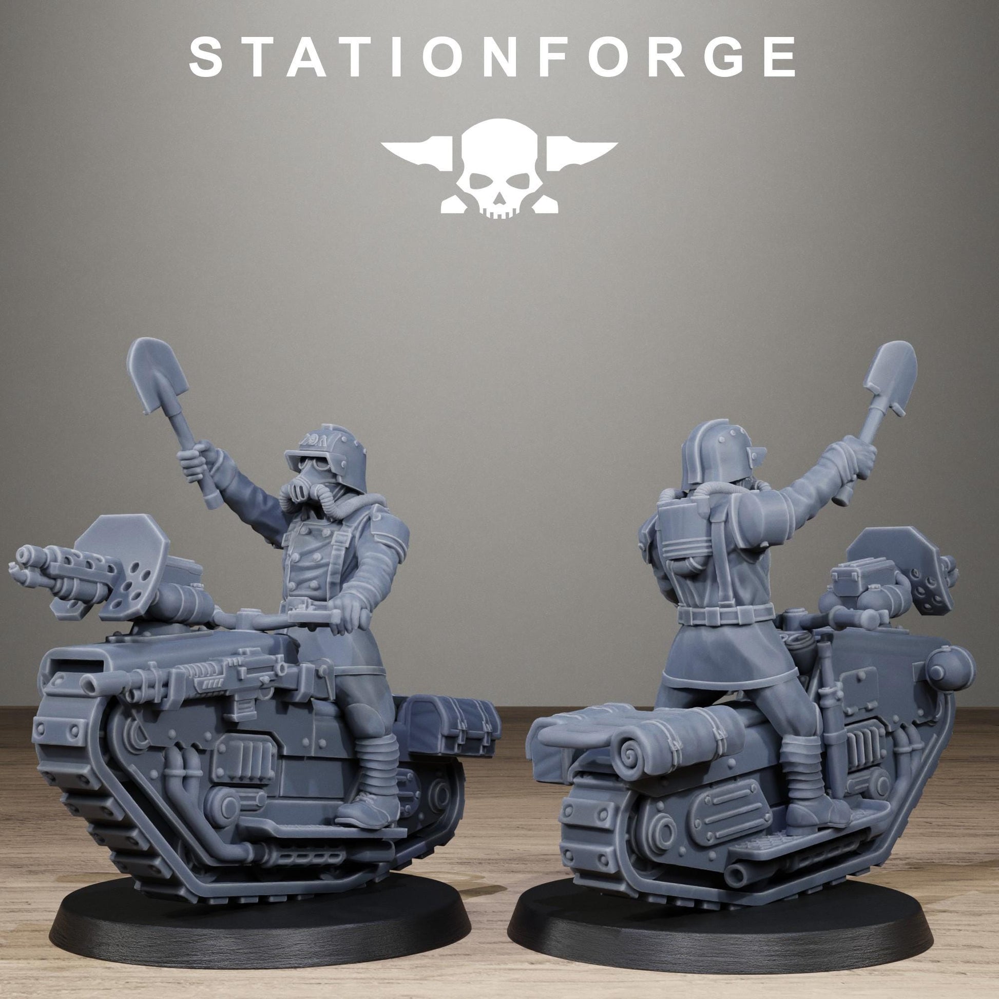 Grimguard War Treader Bike squad 32mm scale for Grimdark Future or other miniatures games