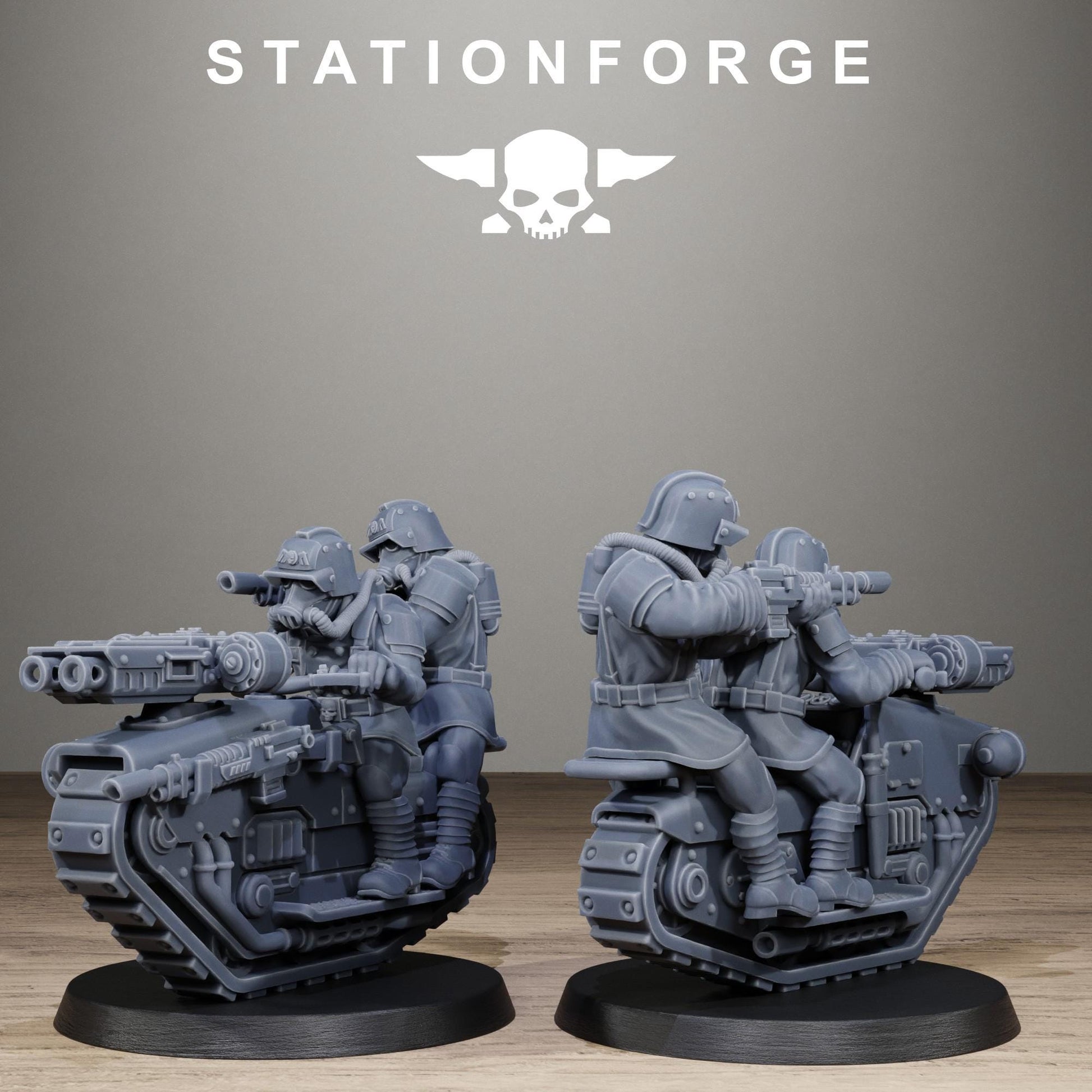Grimguard War Treader Bike squad 32mm scale for Grimdark Future or other miniatures games