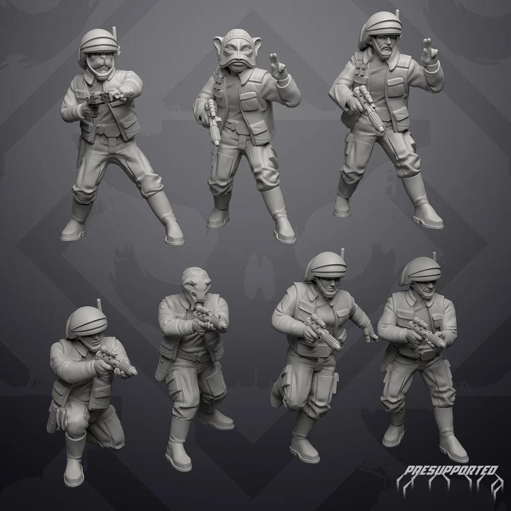 Rebel Insurgent Navy Troopers (12): 35mm Miniatures for Star Wars Legion