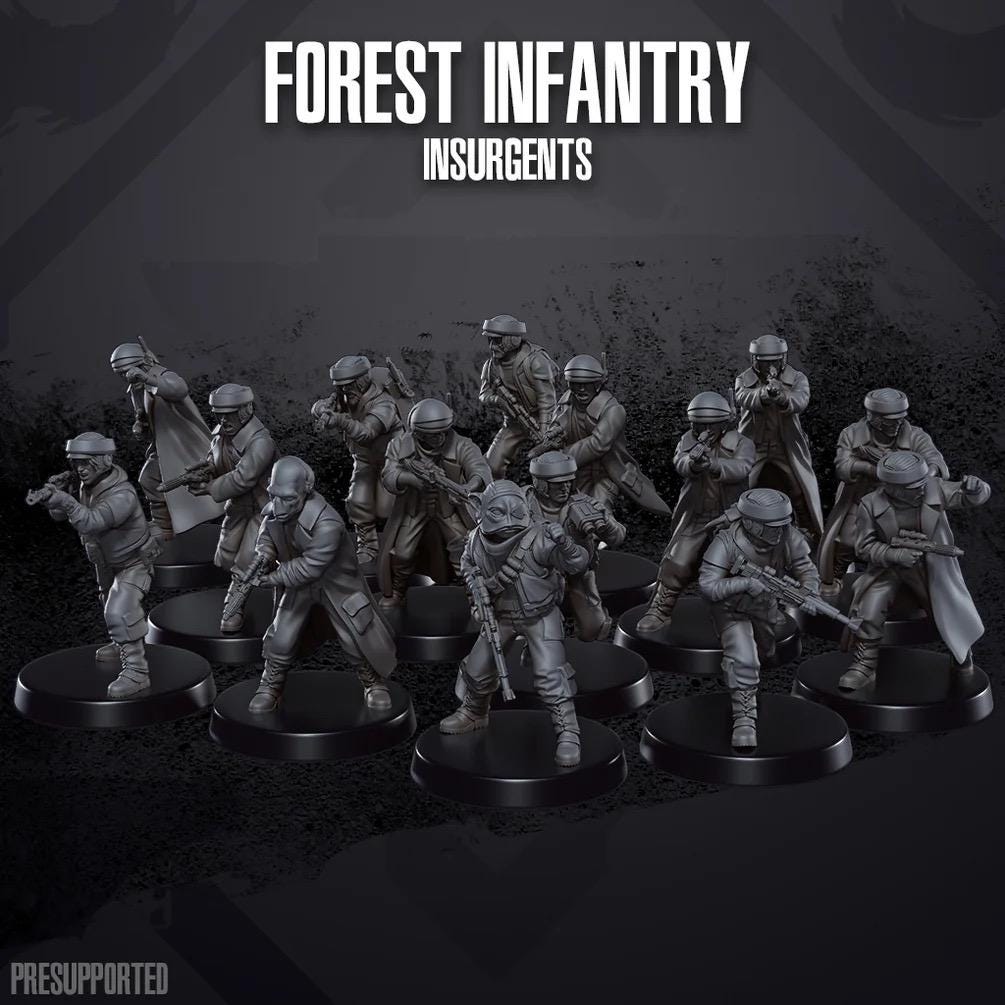 Rebel Insurgent Forest Infantry (14): 35mm Miniatures for Star Wars Legion