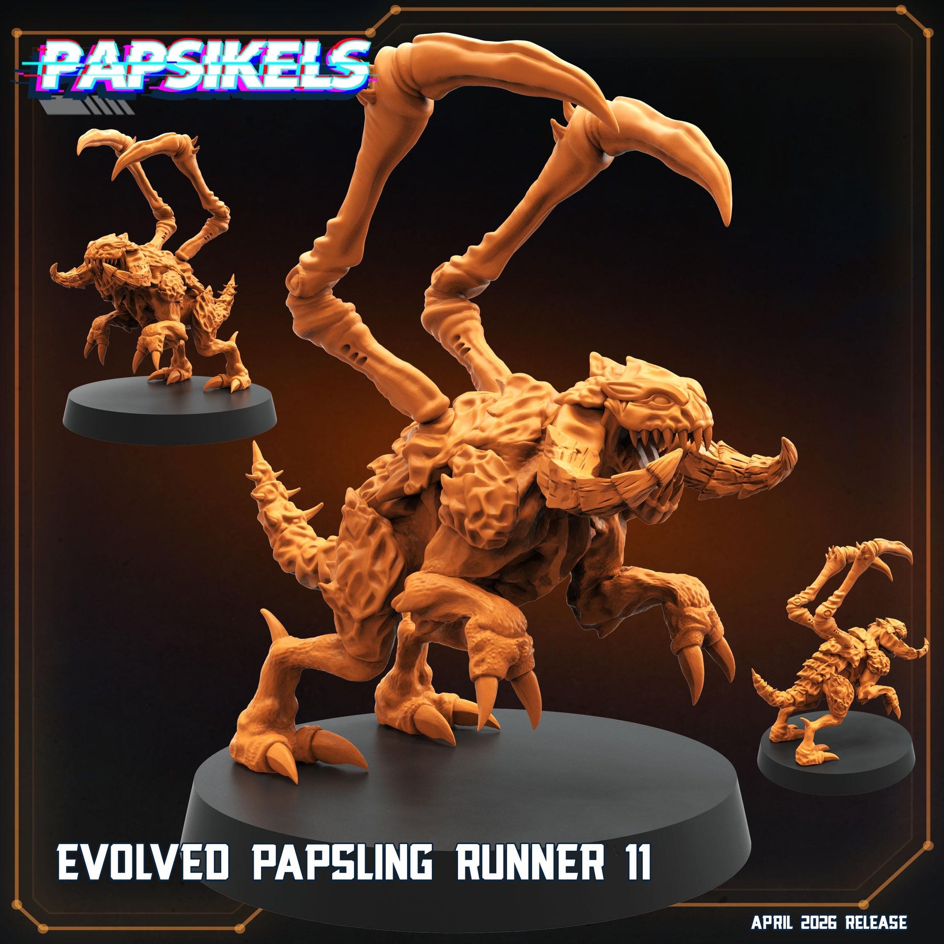 Papsikels Evolved Papsling Runners Squad (12 Minis) for 32mm games like Grimdark Future