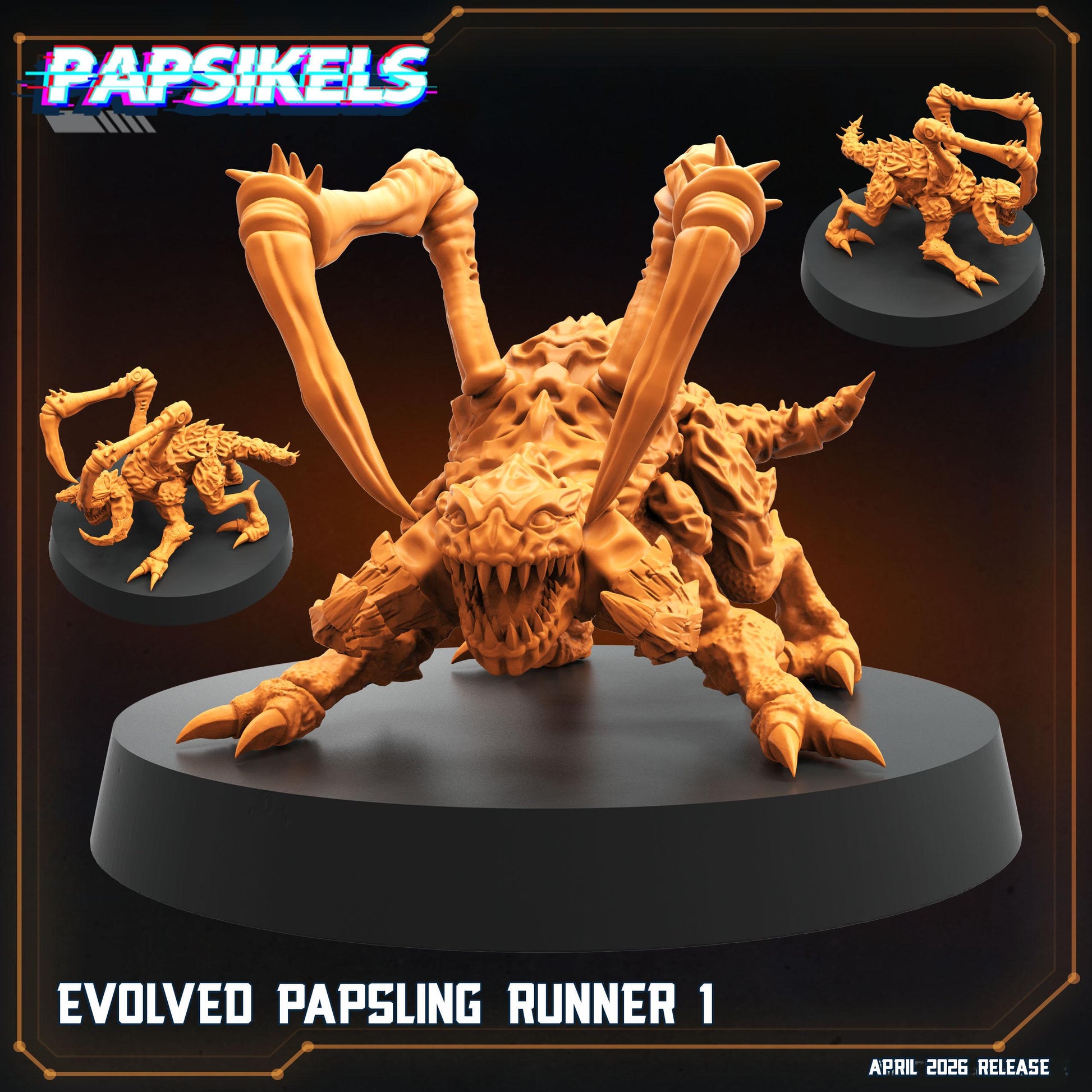 Papsikels Evolved Papsling Runners Squad (12 Minis) for 32mm games like Grimdark Future