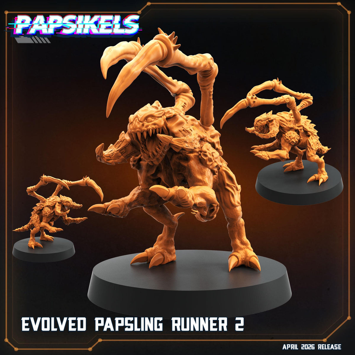 Papsikels Evolved Papsling Runners Squad (12 Minis) for 32mm games like Grimdark Future