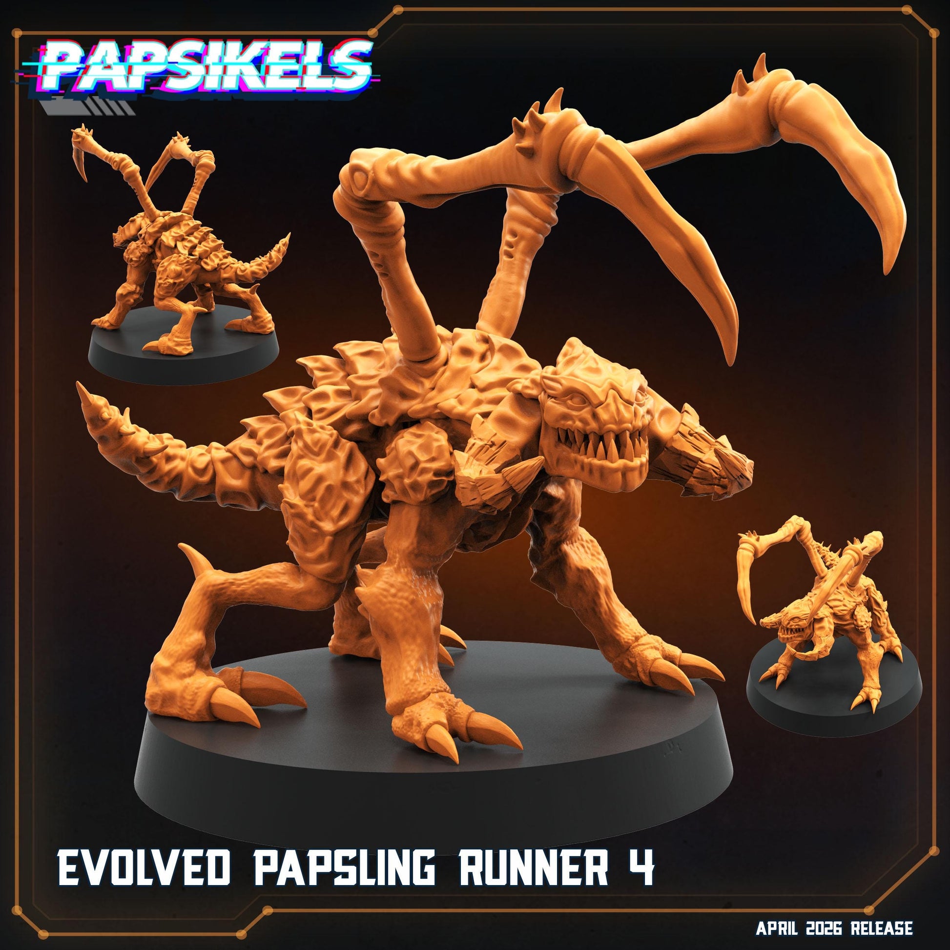 Papsikels Evolved Papsling Runners Squad (12 Minis) for 32mm games like Grimdark Future