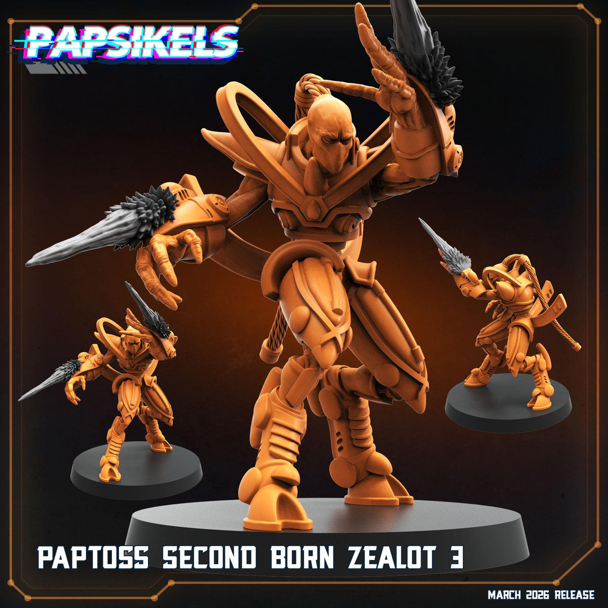 Papsikels Paptoss Second Born Fanatic Squad (6 Minis) for 32mm games like Grimdark Future