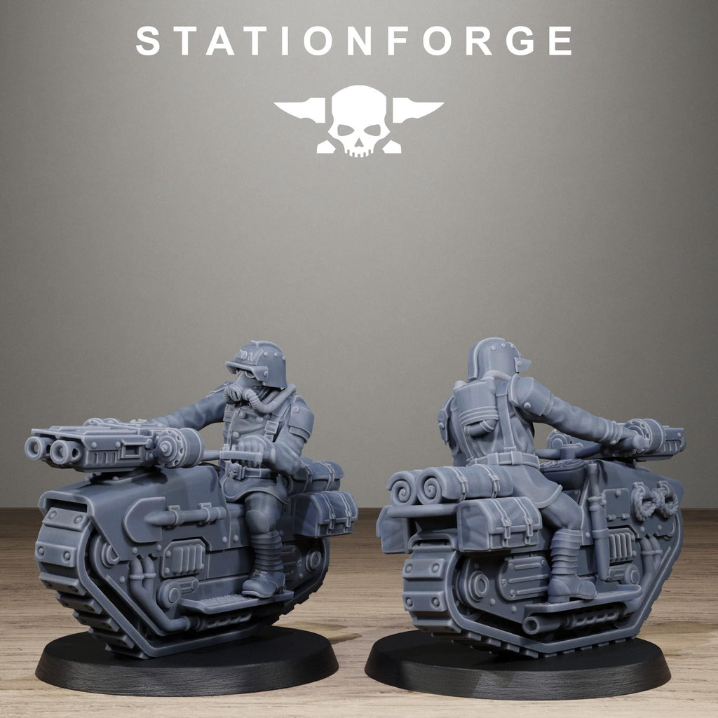 Grimguard War Treader Bike squad 32mm scale for Grimdark Future or other miniatures games