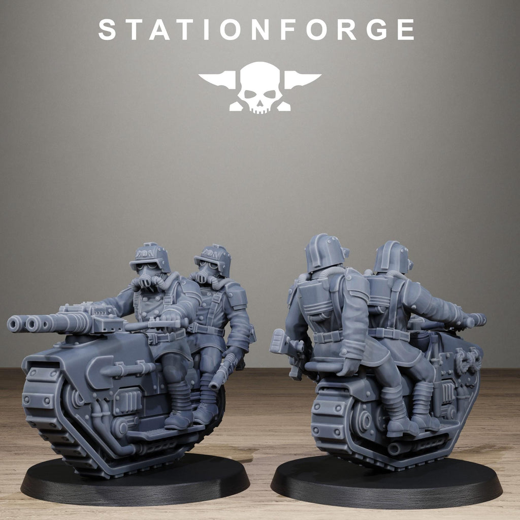 Grimguard War Treader Bike squad 32mm scale for Grimdark Future or other miniatures games