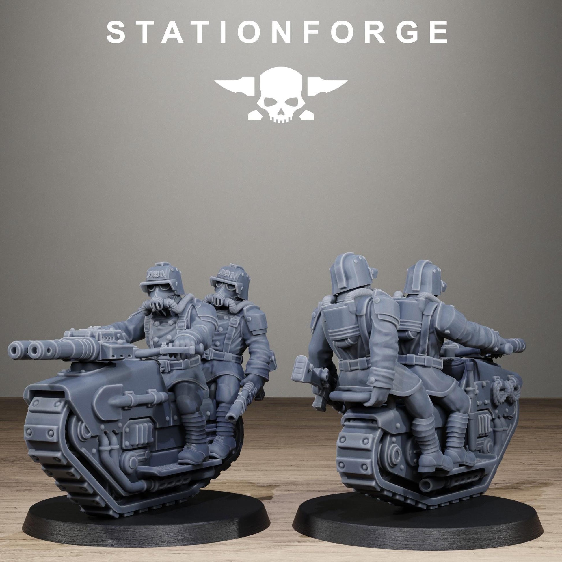 Grimguard War Treader Bike squad 32mm scale for Grimdark Future or other miniatures games