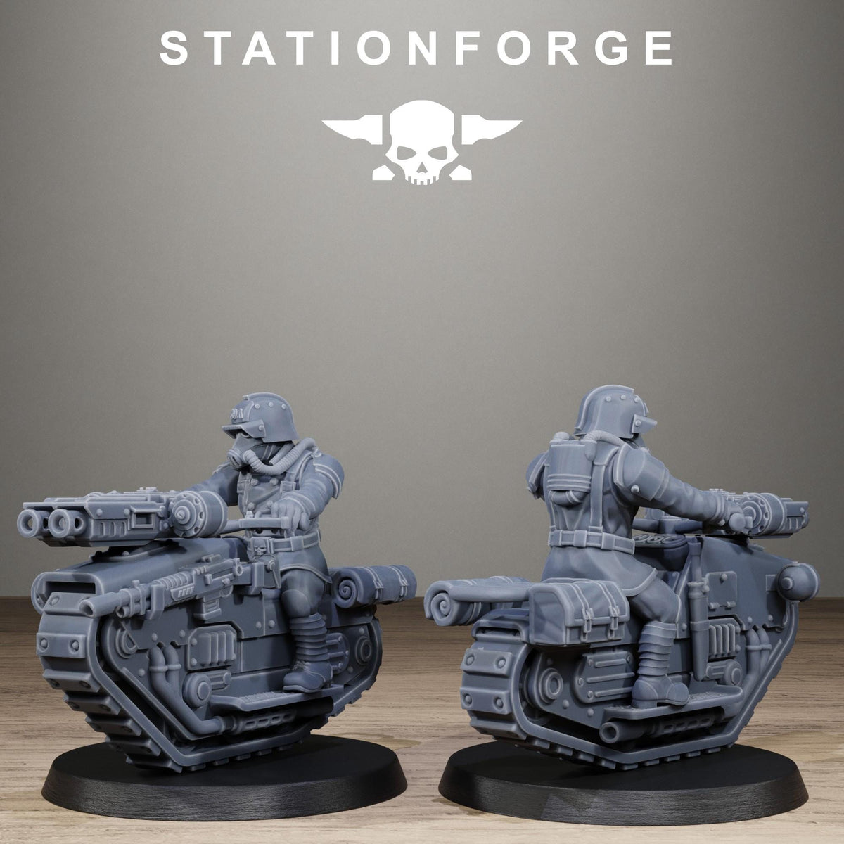 Grimguard War Treader Bike squad 32mm scale for Grimdark Future or other miniatures games