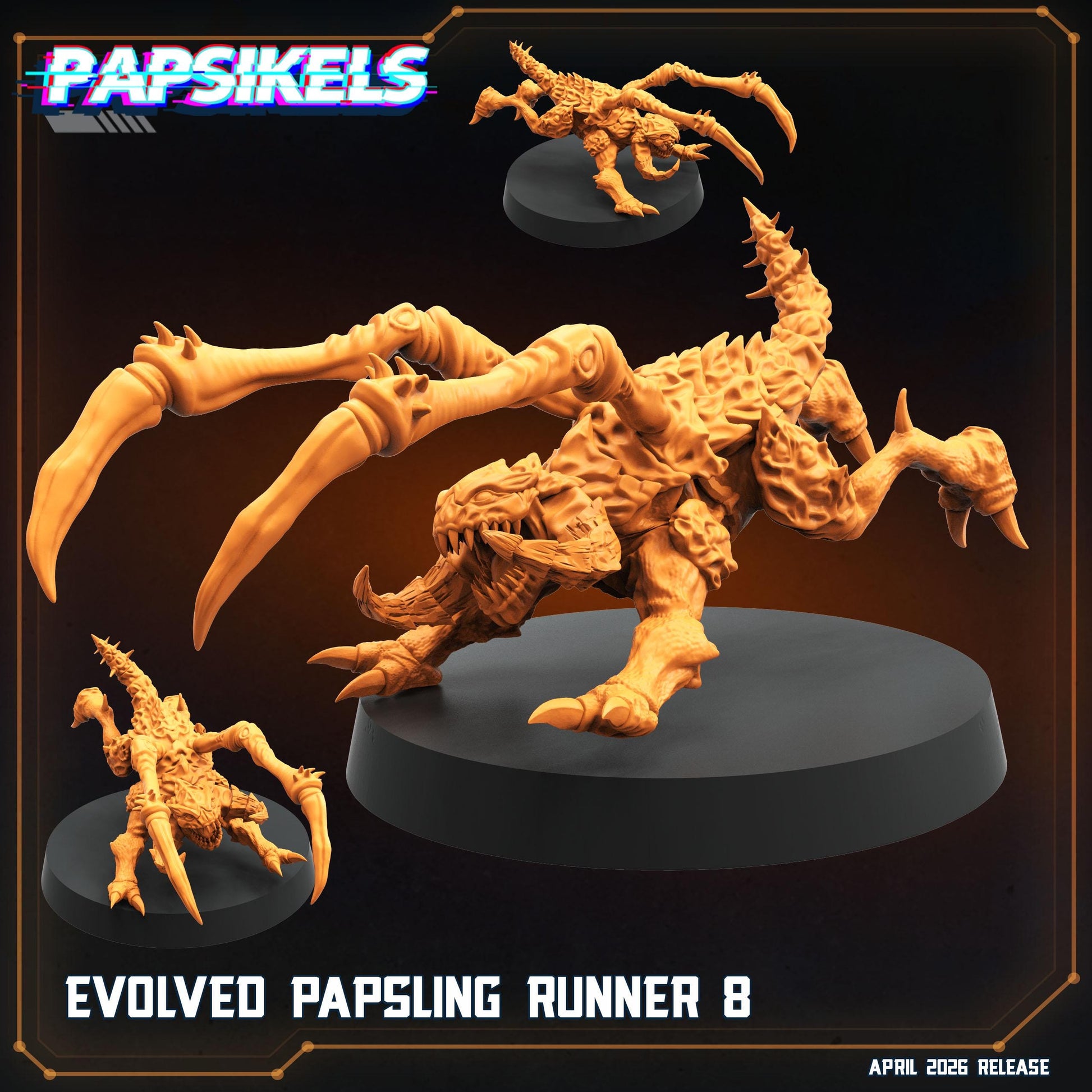 Papsikels Evolved Papsling Runners Squad (12 Minis) for 32mm games like Grimdark Future