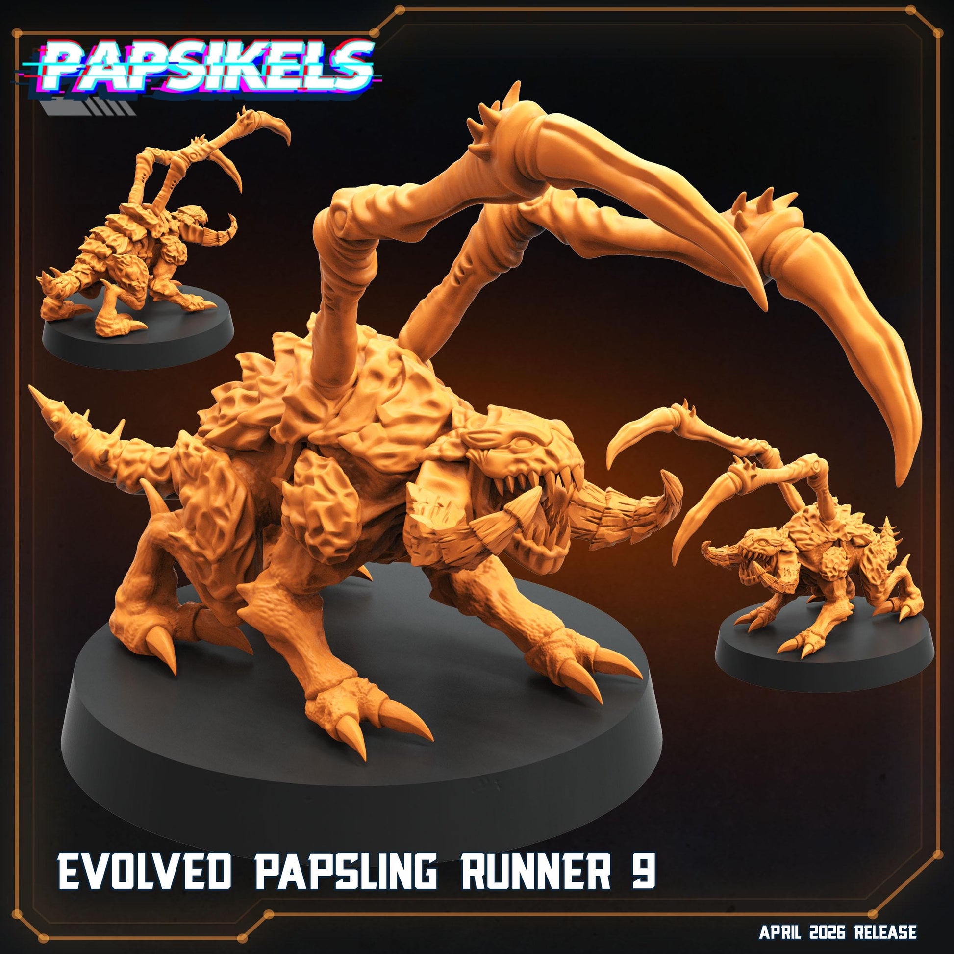 Papsikels Evolved Papsling Runners Squad (12 Minis) for 32mm games like Grimdark Future