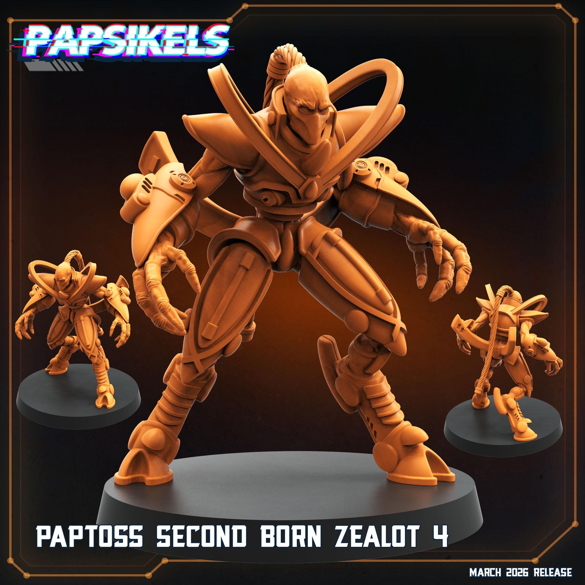 Papsikels Paptoss Second Born Fanatic Squad (6 Minis) for 32mm games like Grimdark Future