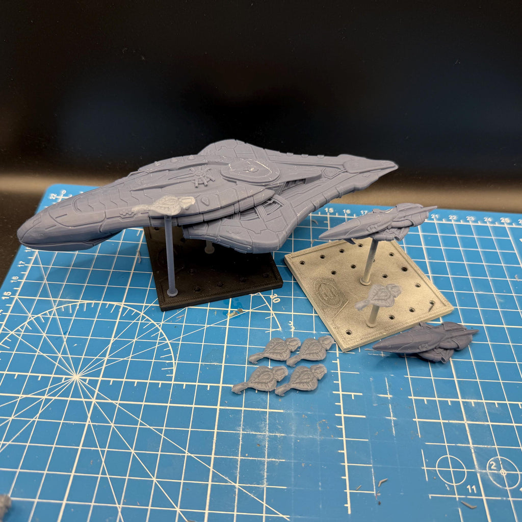 Halo Fleet Battles Proxy Covenant DOS Supercruiser Upgrade set for games like Onepagerules Warfleets