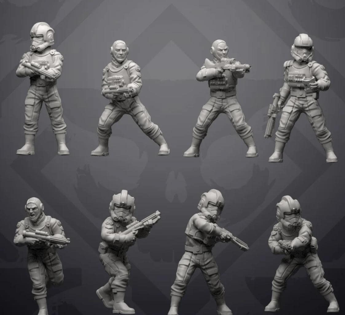 Imperial Authority Paratroopers (8): 35mm Miniatures for Star Wars Legion