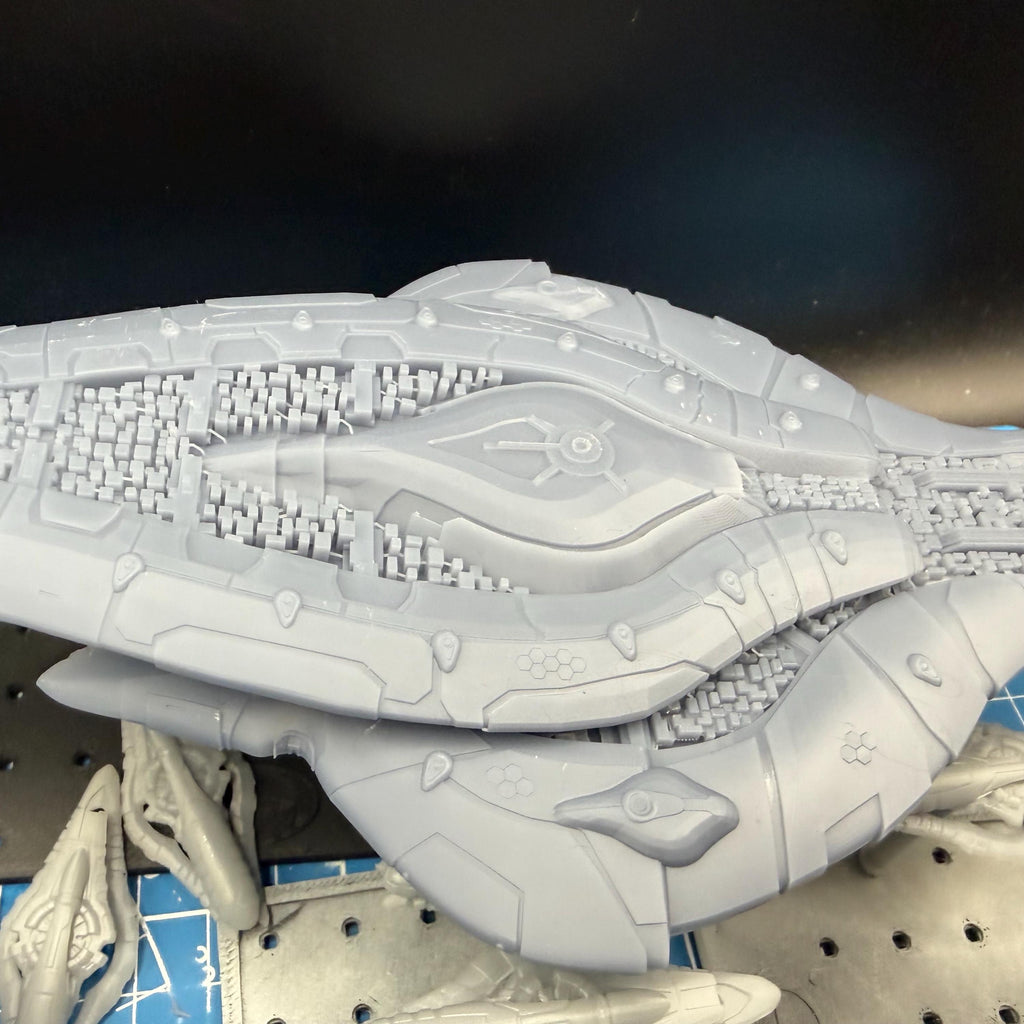 Halo Fleet Battles Proxy Covenant CAS Assault Carrier Upgrade set for games like Onepagerules Warfleets