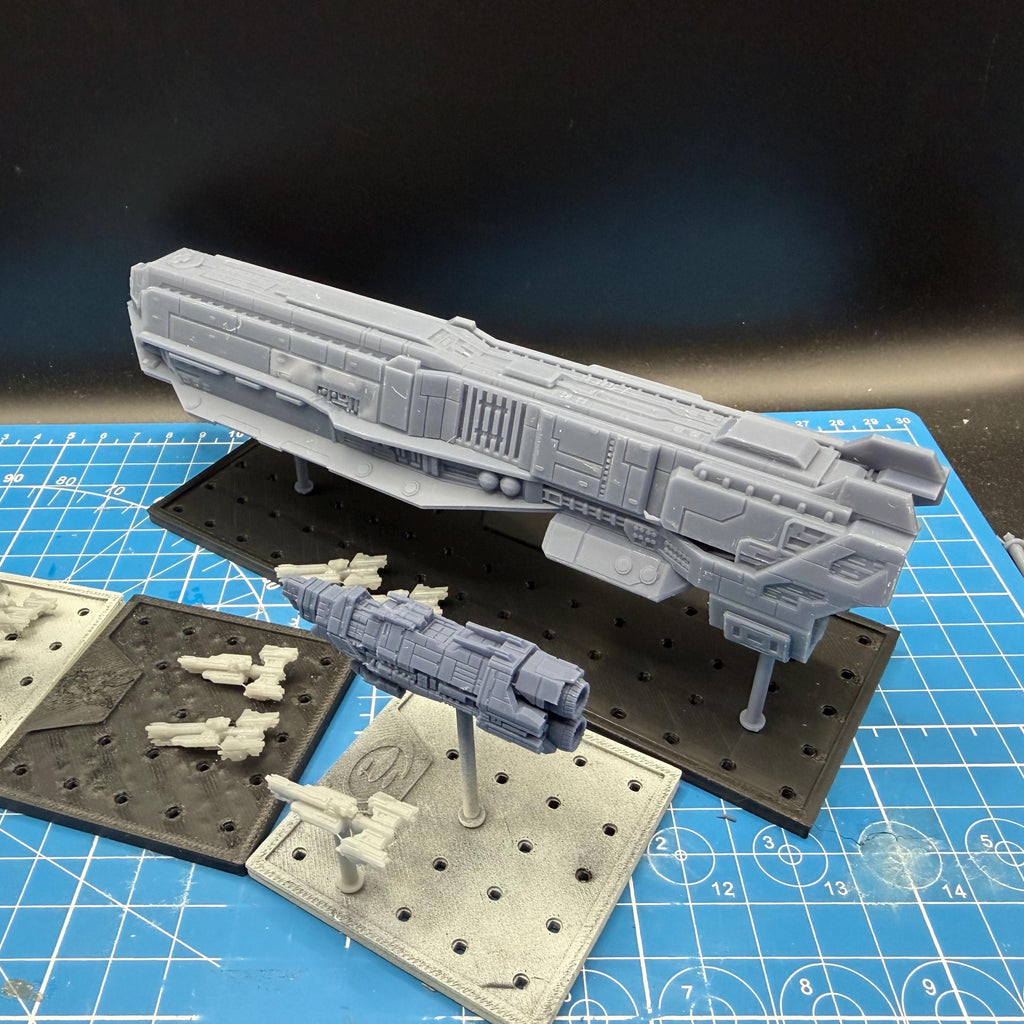 Halo Fleet Battles Proxy UNSC Punic Supercarrier Upgrade set for games like Onepagerules Warfleets