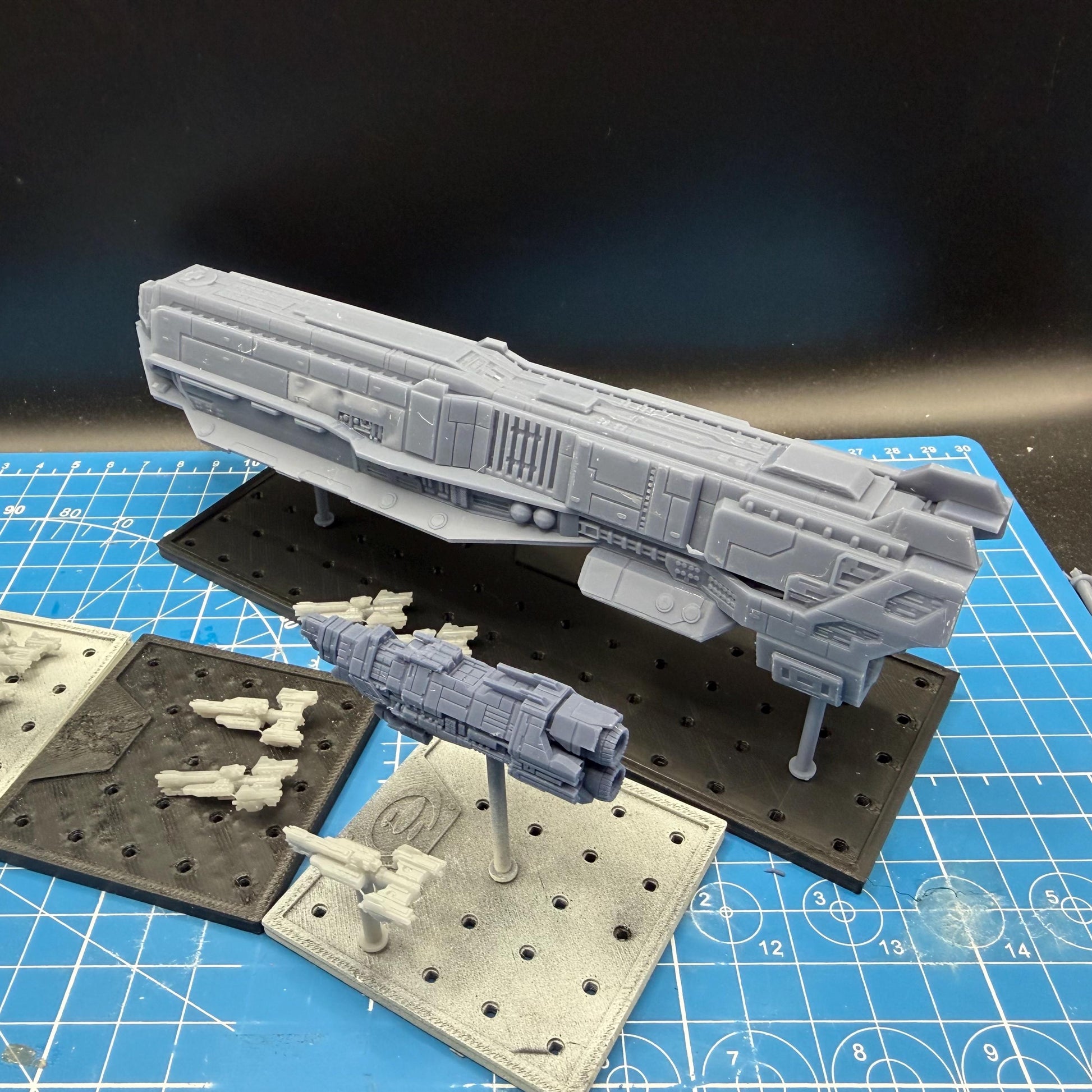 Halo Fleet Battles Proxy UNSC Punic Supercarrier Upgrade set for games like Onepagerules Warfleets