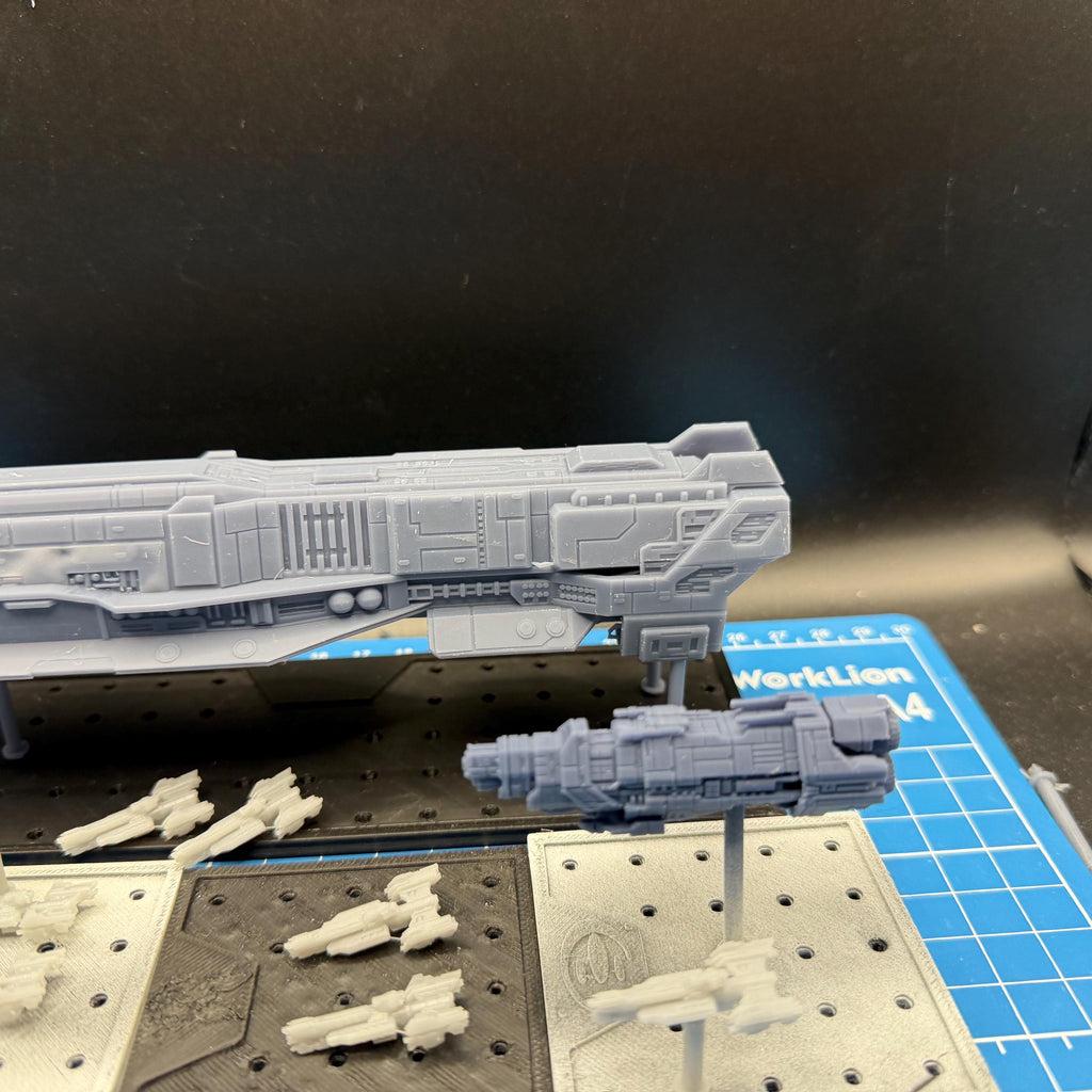 Halo Fleet Battles Proxy UNSC Punic Supercarrier Upgrade set for games like Onepagerules Warfleets