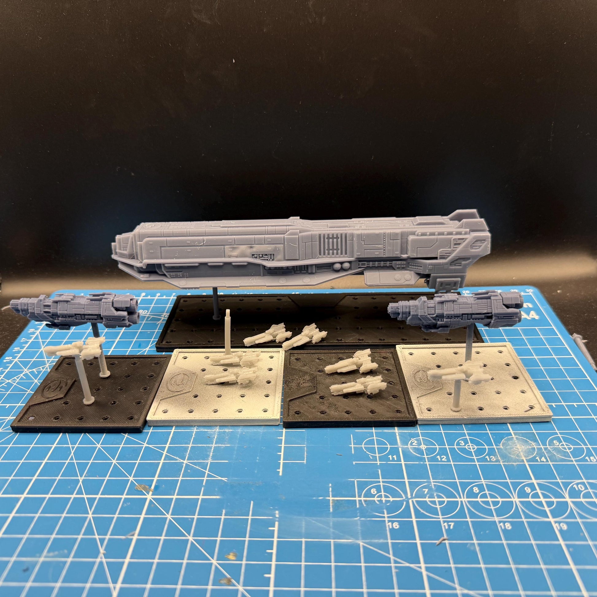 Halo Fleet Battles Proxy UNSC Punic Supercarrier Upgrade set for games like Onepagerules Warfleets