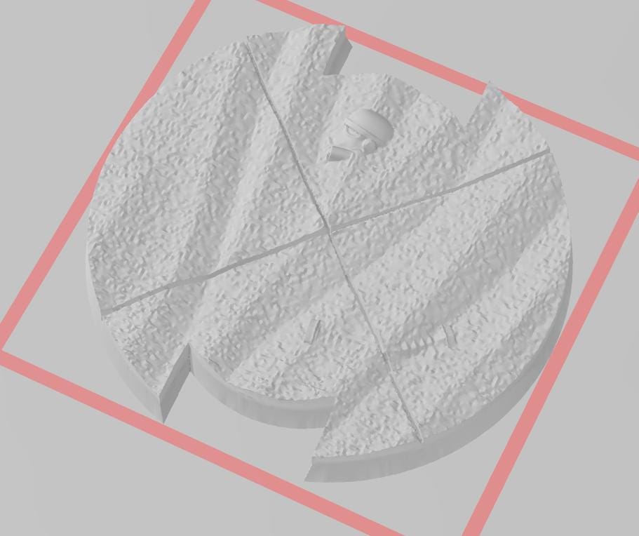 50mm Themed miniatures base set (4) for legion scale miniatures games.