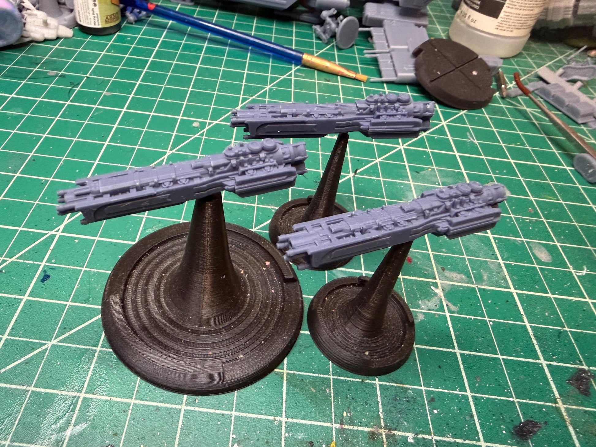 Goth Human Space Knight Frigate pack (3) for Onepagerules Warfleets