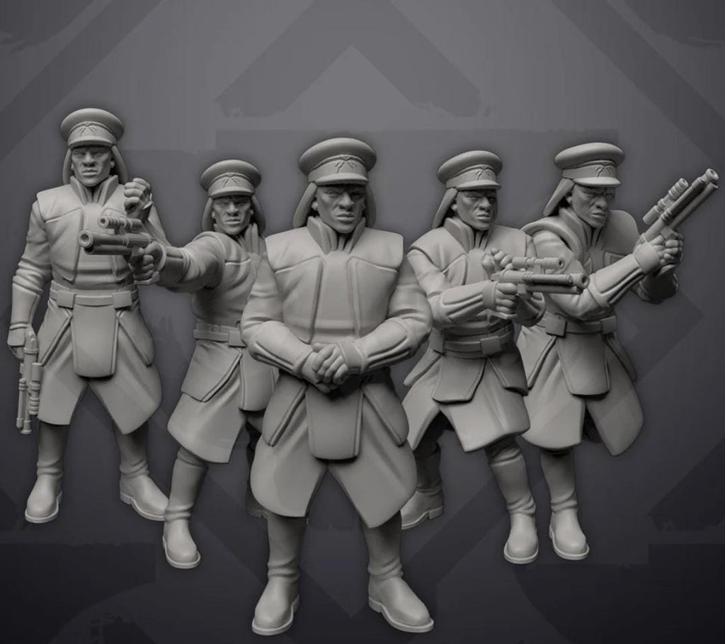 Republic world Palace Security and Captian: 35mm Miniatures Team (10)Star Wars Legion Proxy