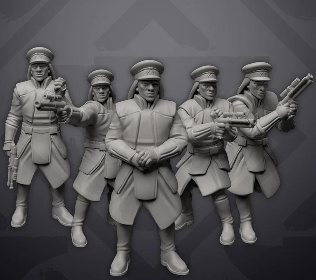 Republic world Palace Security and Captian: 35mm Miniatures Team (10)Star Wars Legion Proxy