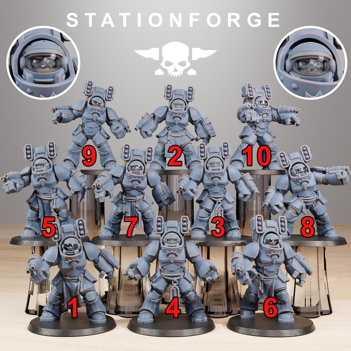 Socratis Support Vanguard pack from StationForge 32mm scale (10 Pack)