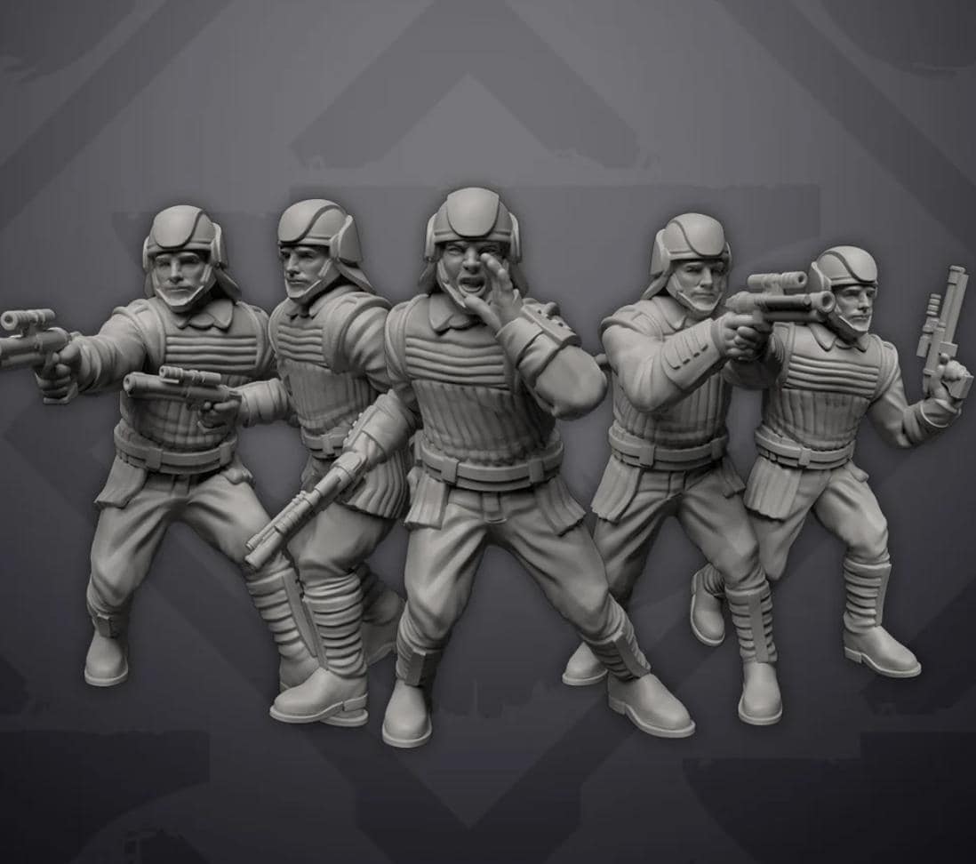 Republic world Palace Security and Captian: 35mm Miniatures Team (10)Star Wars Legion Proxy